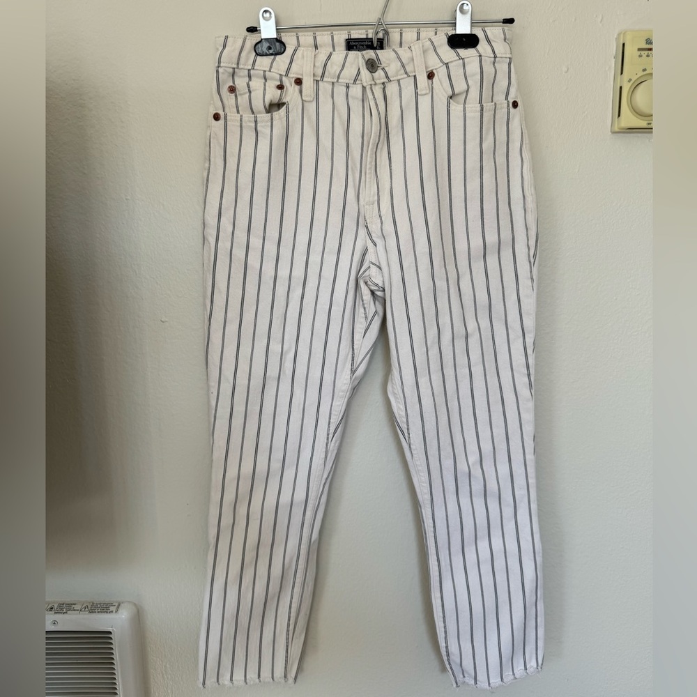 Abercrombie Pinstriped Ankle Jeans